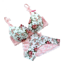 Load image into Gallery viewer, Famous Brand Sexy High Quality Women Print Bra set Silk Lace Flower Push up Big size