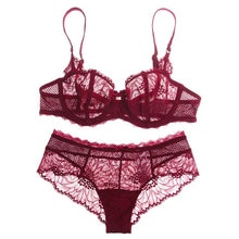 Load image into Gallery viewer, Brand lingerie set sexy lace sexy transparent ultra-thin female