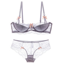 Load image into Gallery viewer, shaonvmeiwu Sexy lace thin cotton lingerie bra set