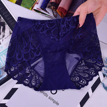 Load image into Gallery viewer, Peacock Lace Panties Women Transparent
