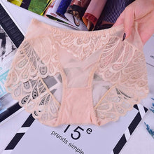 Load image into Gallery viewer, Peacock Lace Panties Women Transparent