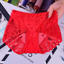 Load image into Gallery viewer, Peacock Lace Panties Women Transparent