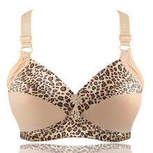 Load image into Gallery viewer, Women's Plus Size Bra Leopard Print Wire Free Bras Push Up