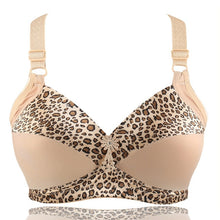 Load image into Gallery viewer, Women's Plus Size Bra Leopard Print Wire Free Bras Push Up