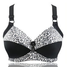 Load image into Gallery viewer, Women's Plus Size Bra Leopard Print Wire Free Bras Push Up