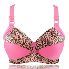Load image into Gallery viewer, Women's Plus Size Bra Leopard Print Wire Free Bras Push Up