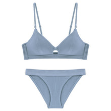 Load image into Gallery viewer, CINOON High Quality Cotton Underwear Set Fashion Striped Bra Set Noble