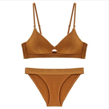 Load image into Gallery viewer, CINOON High Quality Cotton Underwear Set Fashion Striped Bra Set Noble