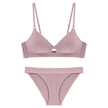 Load image into Gallery viewer, CINOON High Quality Cotton Underwear Set Fashion Striped Bra Set Noble