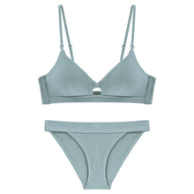 Load image into Gallery viewer, CINOON High Quality Cotton Underwear Set Fashion Striped Bra Set Noble